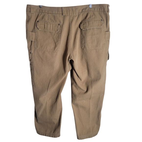 Duluth Trading Co Vintage Cargo Pants Men's Size 48 X 30 Tan Cotton Canvas - Picture 2 of 10